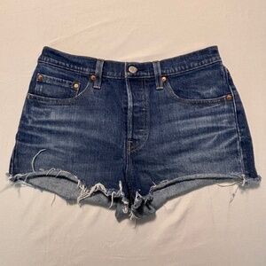 Levi's Distressed Dark Wash Jean Shorts Size 27